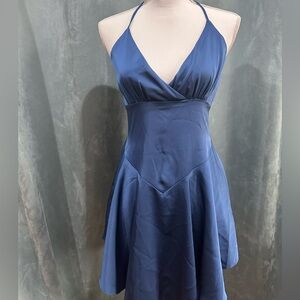 SHEIN Backless Blue Dress